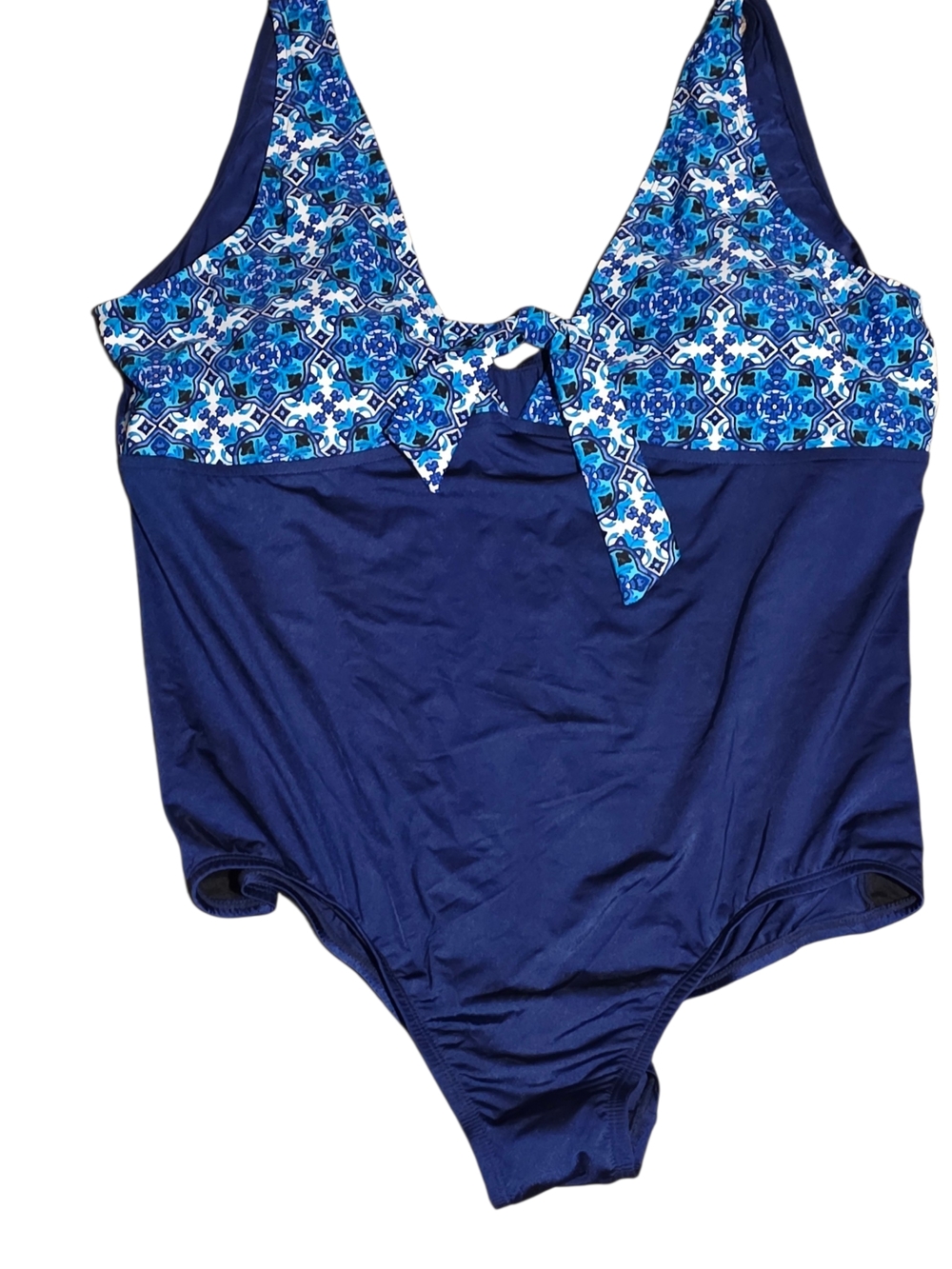 Womens Navy Blue Patterned One-Piece Swimsuit NEW no tag Plus size 20